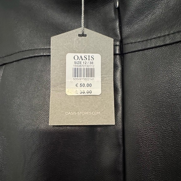 Brand new Oasis fake leather skirt black, US 8 - Picture 3 of 4